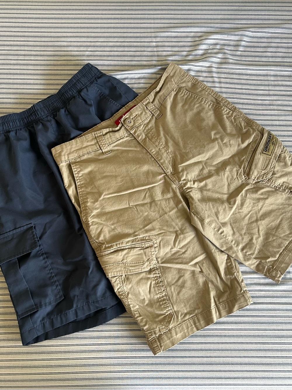 UNIONBAY Two-Pack Cargo Shorts in Tan and Navy